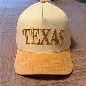 Cream and Tan Texas Cap